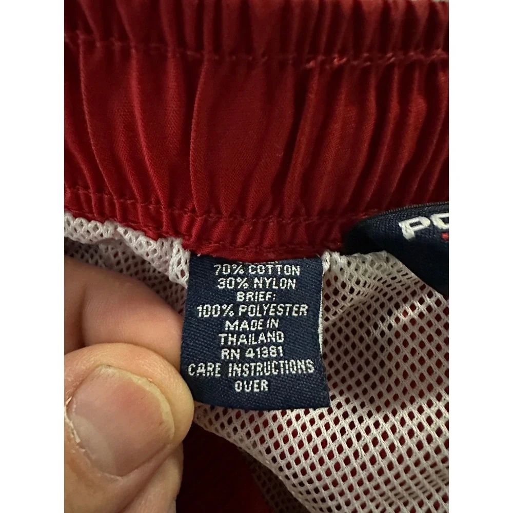 Polo Sport Ralph Lauren Mens Red‎ Swim Trunks XXL Yellow Pony Logo 6 Inch Inseam